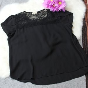 💜Lily White💜 Flowy Blouse with Lace Yoke